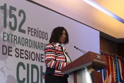 Tracy Robinson, presidenta de la CIDH en la inauguración del período de sesiones en México. (Foto: msn.com)