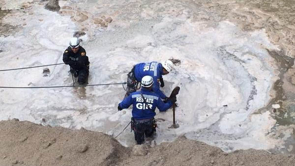 El tercer cuerpo hallado estaba en una fosa con agua, en la zona de la cantera de Catequilla. (Foto: @ppsesa)