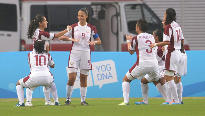 Deyna Castellanos suma nueve goles en sus últimos siete encuentros oficiales con la selección. (Foto: nanjing2014.org)