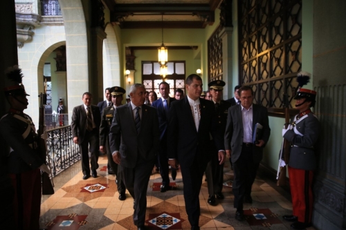 Presidentes Otto Pérez Molina y Rafael Correa intercambiarán conocimientos en materia de seguridad. (Foto: agn.com.gt)
