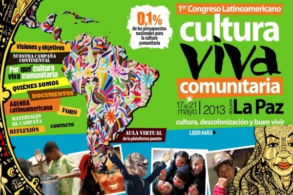El I Congreso Latinoamericano de Cultura Viva Comunitaria a realizarse en Bolivia, llevará a  las calles, plazas, centros culturales y universitarios la diversidad de la región a través de talleres, reuniones y encuentros, en diferentes lugares de La Paz. (Foto:Archivo)