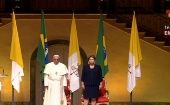 La mandataria brasileña resaltó el trabajo de su Gobierno junto a las pastorales católicas (Foto: teleSUR) 
