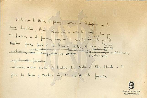 Se trata del primer manuscrito importante del escritor argentino, Jorge Luis Borges (Foto: Archivo)