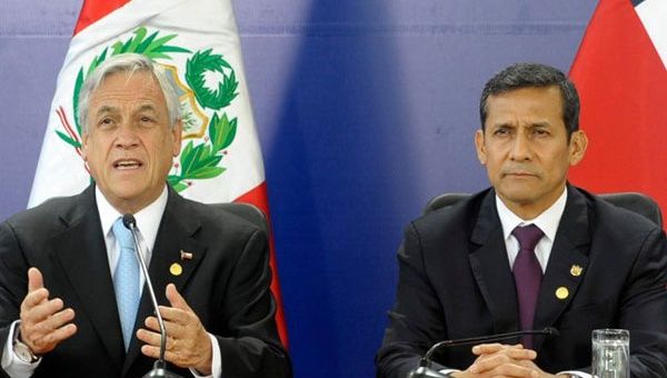 Sebastián Piñera y Ollanta Humala se comprometieron a respetar fallo de La Haya (Foto: EFE)