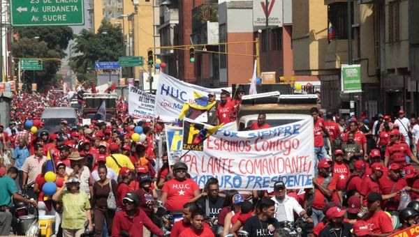 La clase obrera venezolana marchó este 1 de Mayo en apoyo a la Revolución Bolivariana y para celebrar su día (foto: AVN)
