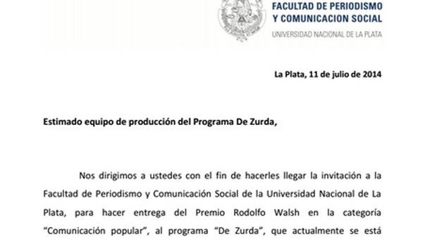 El programa de fútbol De Zurda, transmitido por teleSUR y la televisora pública argentina fue galardonado con el premio Rodolfo Walsh. (Foto: @De_Zurda)