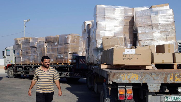 Varios países y organizaciones transportan productos hacia la Franja de Gaza. (Foto: Reuters)