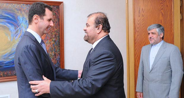 Presidente al-Assad se reunió con el Jefe de la Comisión de Desarrollo de las Relaciones Económicas Sirio-Iraníes,  Rostam Qasemi. (Foto: Sana)