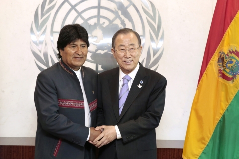 El presidente boliviano Evo Morales, abogó por el respeto a los derechos indígenas durante su intervención el día lunes (ABI)