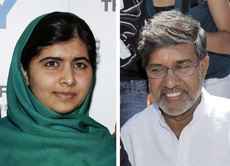 Malala Yousafzai y Kailash Satyarthi. (Foto: Reuters)
