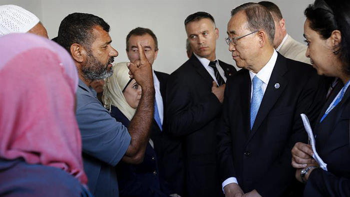 El secretario general de la ONU visitó diversos sitios devastados por la ofensiva israelí. (Foto: EFE)