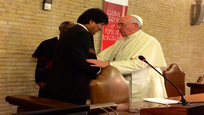Evo expuso en el Vaticano sobre la importancia de la riqueza espiritual (Foto:EFE)