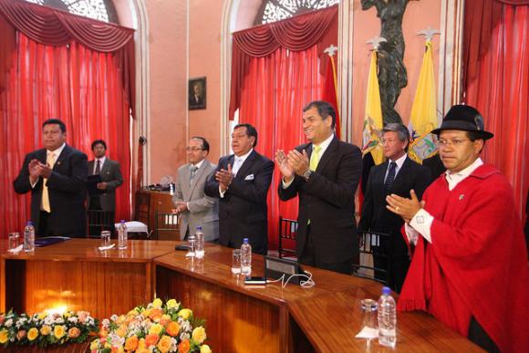 Correa reiteró que como militante estaré donde se le necesite para que el proceso sea irreversible. (Foto: Presidencia)