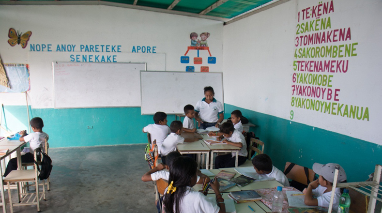 Unos 120 niños aprenden la lengua mapoyo. 