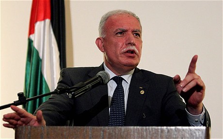 el Ministro de Relaciones Exteriores palestino, Riyad al-Maliki, recibió la noticia con beneplácito.