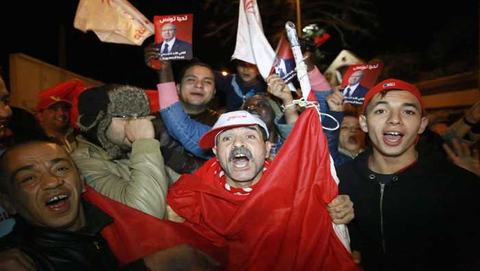 Los simpatizantes de Essebsi colmaron las principales calles de Túnez.