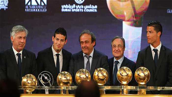 El colombiano fue el primer representante del Real Madrid en recibir su premio