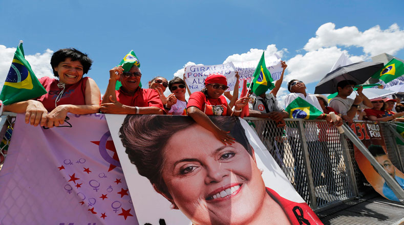 Cientos de personas acompañaron a la mandataria a la ceremonia de investidura en Brasilia.