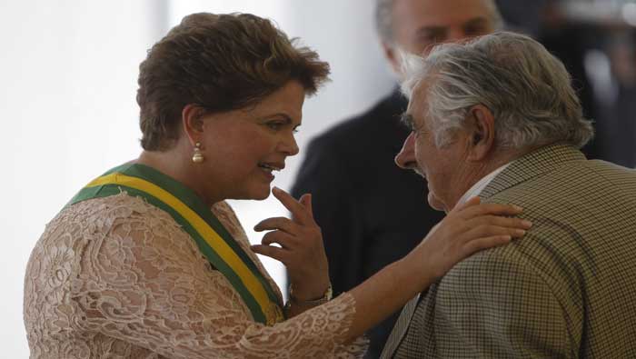 La dignataria brasileña recibió un espaldarazo del presidente uruguayp, José "Pepe" Mujica, quien acudió al evento
