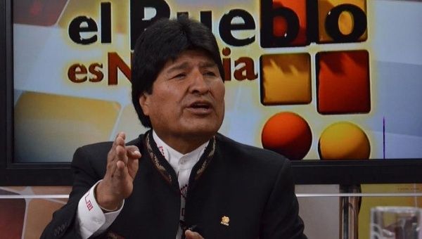 Bolivian President Evo Morales denounces CIA involvement in his party on the TV show "El Pueblo es Noticia," Jan. 4, 2015