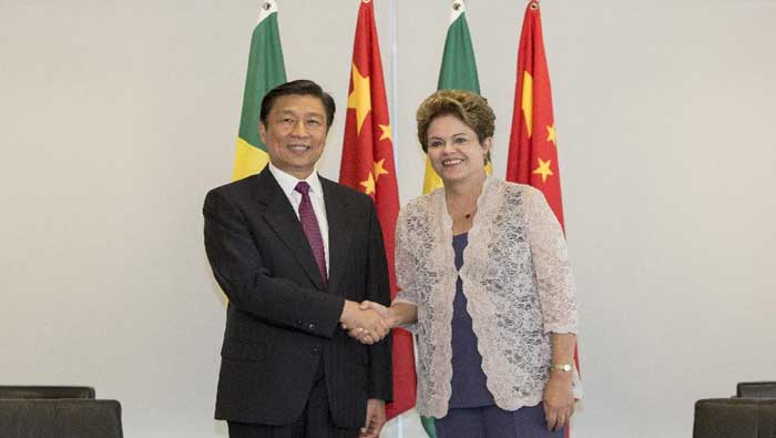 Rousseff agradeció la asistencia del vicepresidente Li Yuanchao a su investidura presidencial para el período 2015-2019