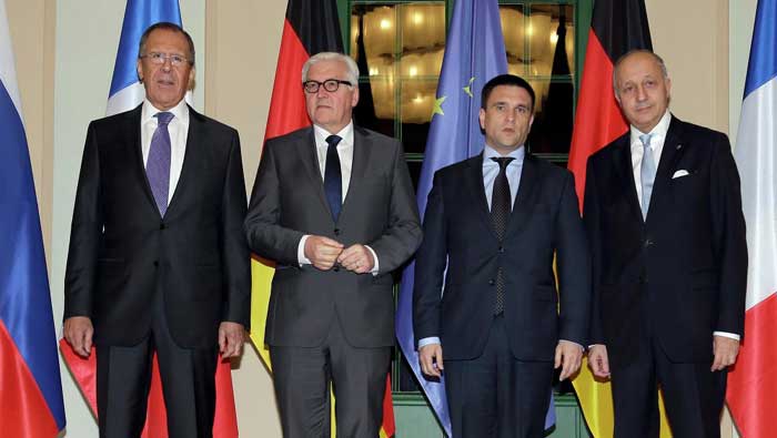 Los cancilleres de las cuatro naciones acordaron seguir de cerca la crisis en Ucrania