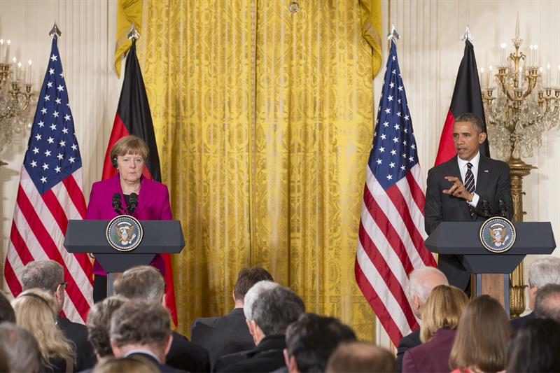 Obama y Merkel sostuvieron una reunión en la Casa Blanca este lunes para tratar la crisis ucraniana.