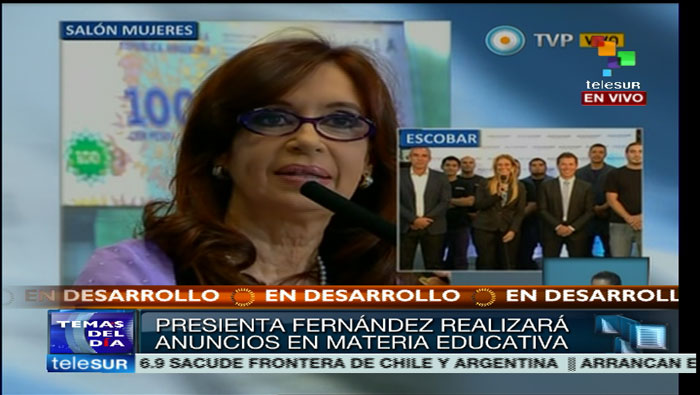 Cristina Fernández anunció que en la actualidad la deuda argentina en moneda extranjera se encuentra en el nivel más bajo.