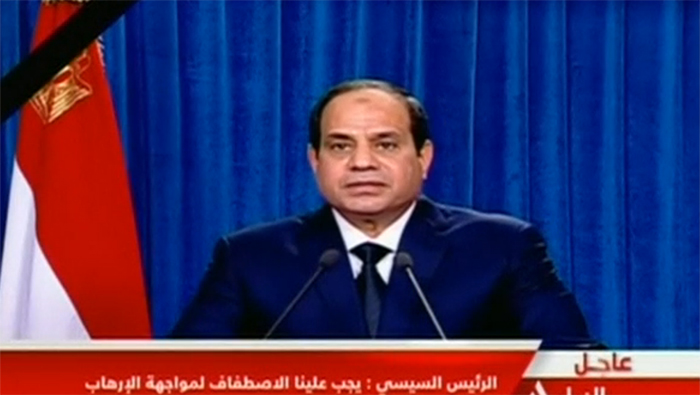 El mandatario egipcio aseguró que su país responderá ante los hechos.