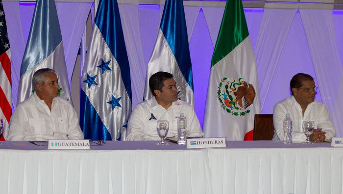 Mandatarios del Triángulo Norte de Centroamerica se reunieron en Tela, Honduras
