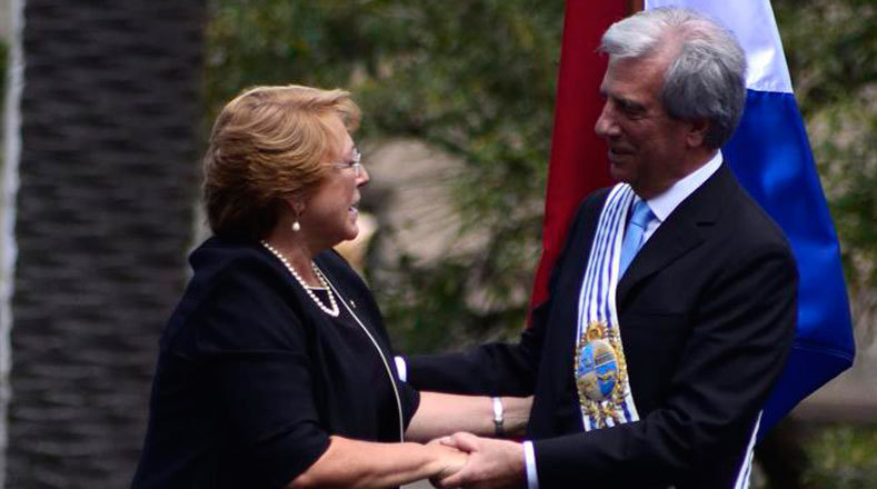 Presidentes suramericanos expresaron su apoyo a Tabaré Vázquez.  