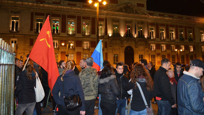Concentración en Madrid en apoyo a los detenidos por participar en el conflicto ucraniano