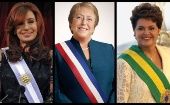 En la actualidad tres mujeres ostentan la presidencia de países latinoamericanos.