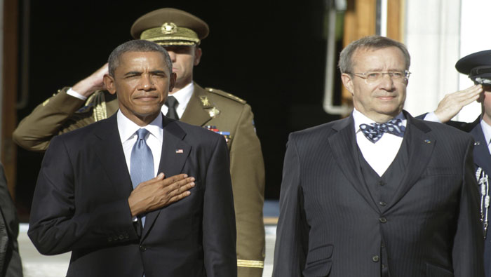 El presidente estadounidense, Barack Obama, y su homólogo estonio, Toomas Hendrik Ilves se reunieron en 2014 para tratar el conflicto ucraniano.