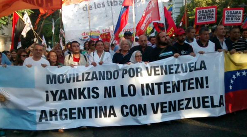 Este viernes los argentinos marcharon en apoyo a Venezuela ante las amenazas de EE.UU.