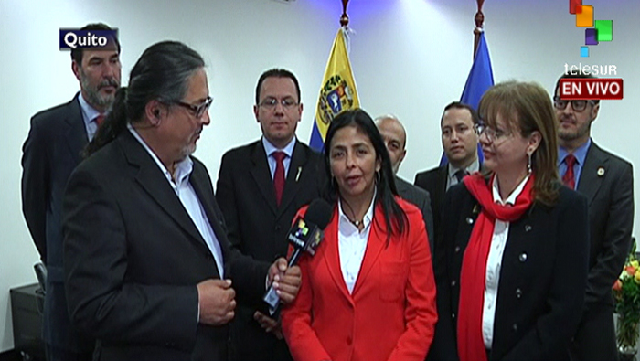 La diplomática venezolana agradeció el respaldo de suramérica a Venezuela.