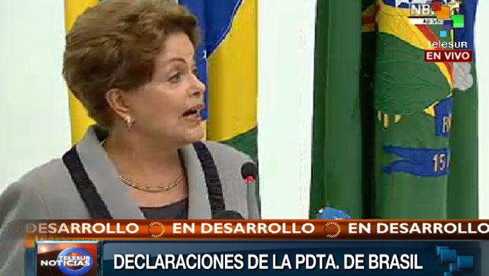 Rousseff llamó a los brasileños a no participar en actos desestabilizadores.