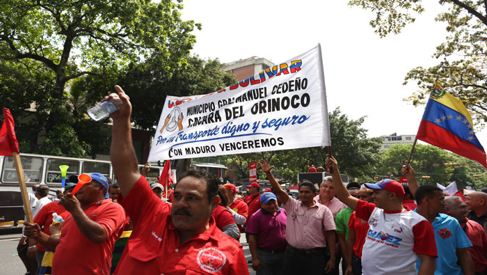Marcha Antiimperialista de la Plataforma Bolivariana del Transporte en Venezuela