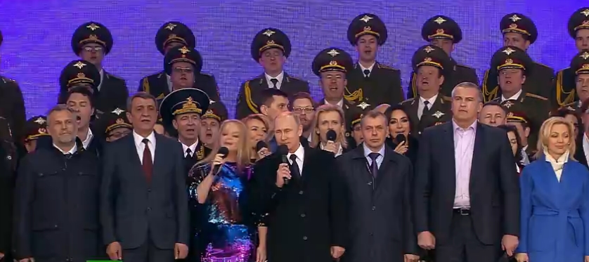 El mandatario ruso, Vladimir Putin, participa en los actos a propósito del primer aniversario de la reunificación de Crimea a Rusia.
