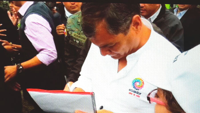 El dignatario ecuatoriano ratificó el apoyo a Venezuela.