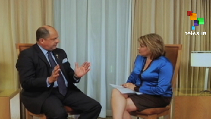 El presidente de Costa Rica ofreció una entrevista exclusiva a teleSUR