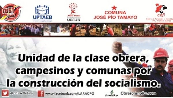 Pancarta y lema de la clase obrera para el primero de mayo.