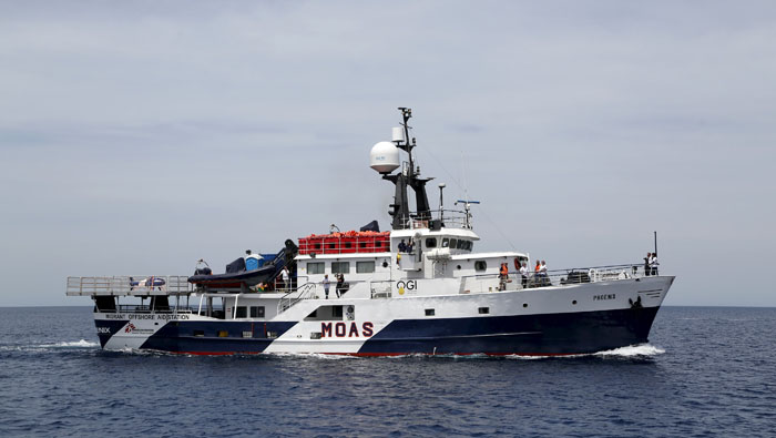 Uno de los buque que se encarga de buscar y detener a migrantes en el Mediterráneo.