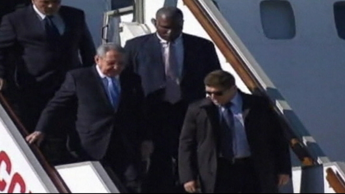 El presidente de Cuba, Raúl Castro llegó al aeropuerto Vnukovo-2 de Moscú.