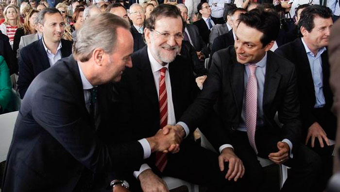 Rajoy y Alberto Fraba en un acto de precampaña electoral