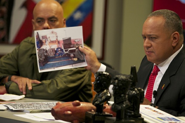 El presidente de la Asamblea Nacional Diosdado Cabello, presento en febrero las pruebas del plan golpista.