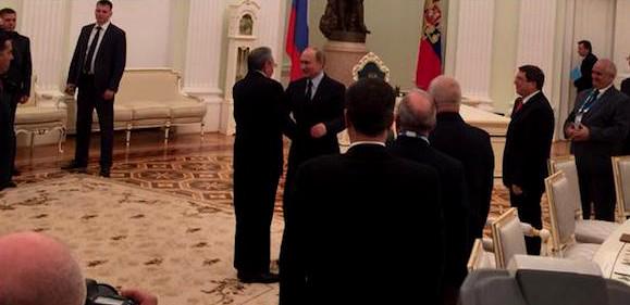 El mandatario ruso está recibiendo a los mandatarios en el Kremlin.