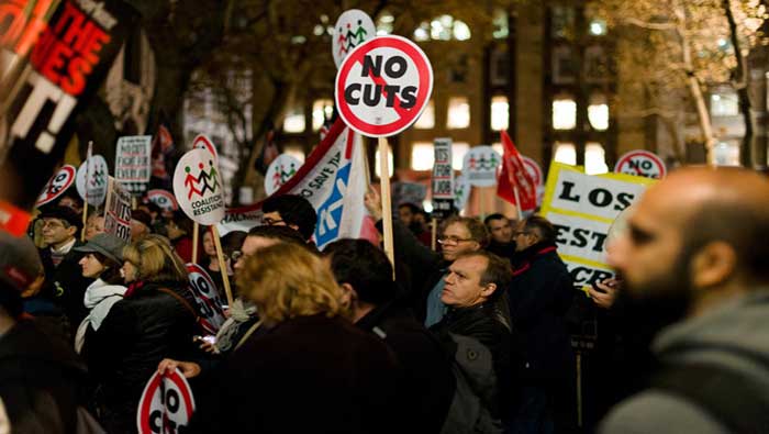 La protesta demanda el cese de las políticas de austeridad