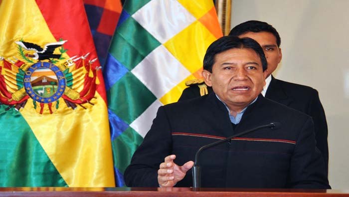 El ministro de Exteriores de Bolivia, David Choquehuanca dio la información este miércoles.