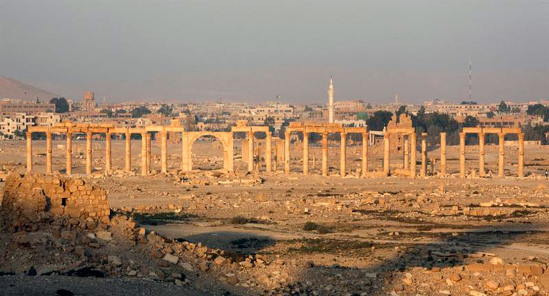 Situada en un oasis, Palmira fue en los siglos I y II d.C. uno de los centros culturales más importantes del mundo antiguo.